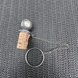 Vintage Six Trees Wine Bottle Stopper Silver Tone Metal Cork Made in Taiwan